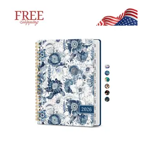 2026 Planner, Monthly and Weekly Calendar Planner for Women, January 2026 - December 2026, 6.3" x 8.5" - Blue Floral