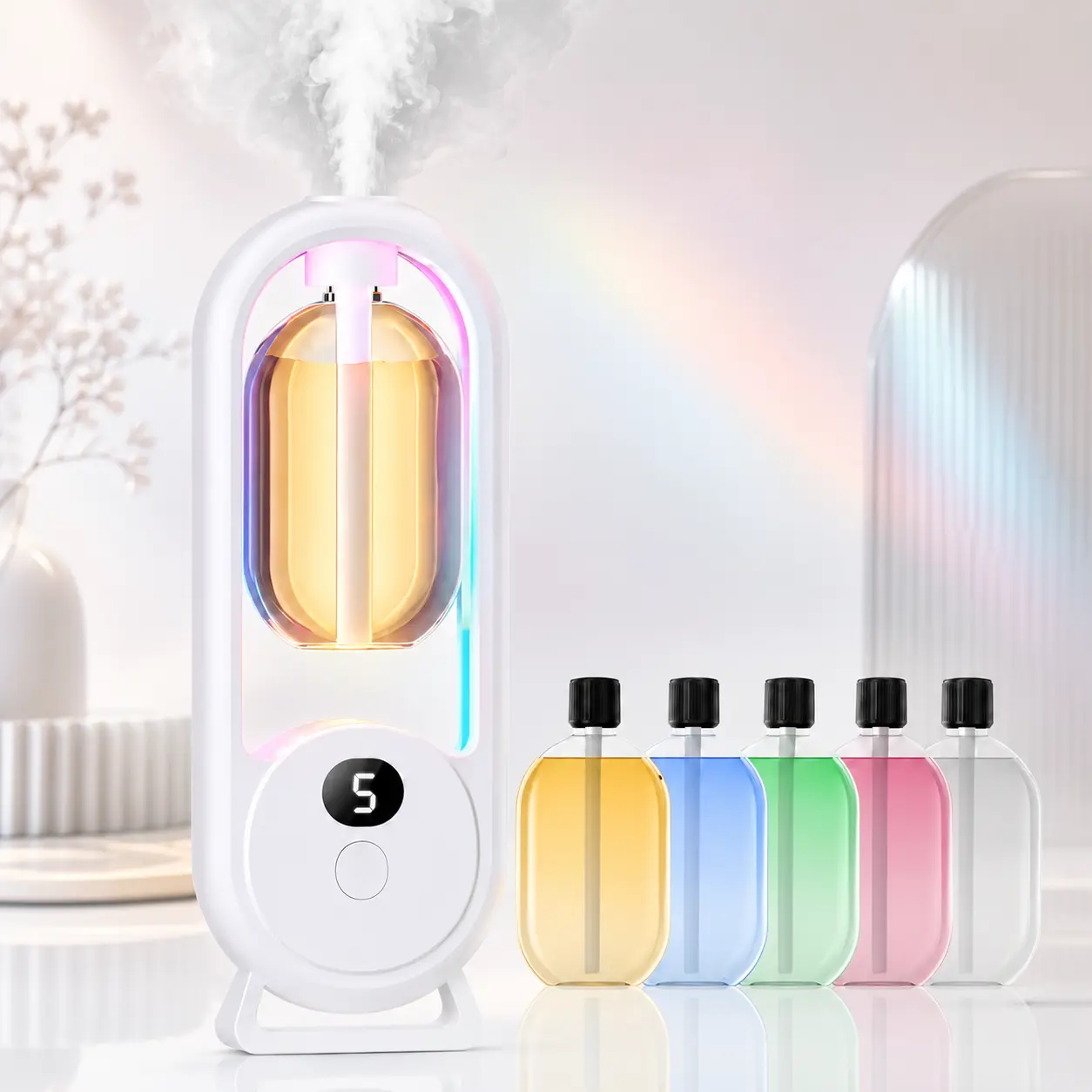 Compact Portable USB Rechargeable Scent Humidifier Aroma Diffuser with USB Plug, Auto Mode - Automated Aromatherapy, Aromatherapy for Home, Room Decor, Ideal Home Use Gift