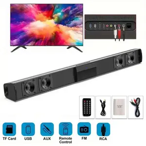 Surround Sound Bar - High Power 4 Speaker System - Wireless Enhanced Home Theater System for Smart TV - with Adjustable Speakers & Subwoofer - Can Be Used for PC Games Projectors - Bathroom Radio - Remote Control