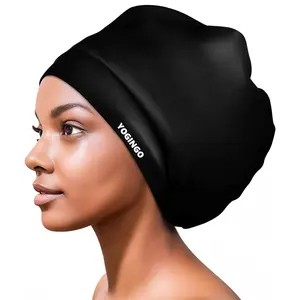 Women’s Fashion Dirty Braid Style Swim Cap Black 30×30 cm