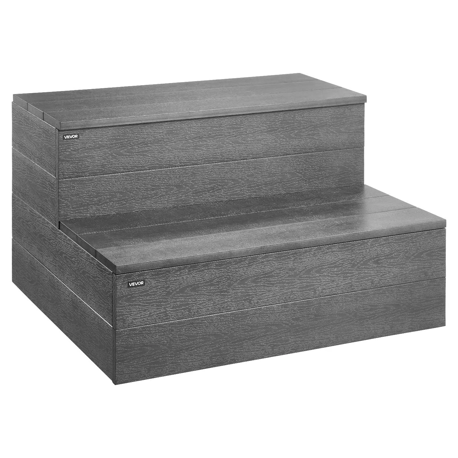 【SummerFinds】VEVOR Hot Tub Steps, 2-Step Spa Outdoor Stairs, Heavy Duty 25 inch Wide HIPS Above-Ground/Inflatable Pool Ladder with 600 lbs Weight Capacity, Multi-Use for Porch, Patio, Deck, Campers, Graphite Gray