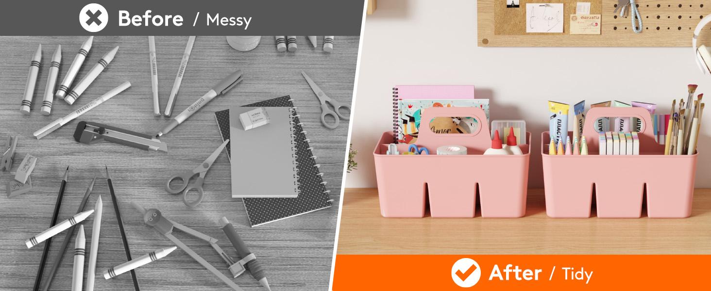 Lifewit Plastic Storage Organizer with Reinforced Handle, BPA-Free ABS, Supports Up to 20 lb, Ideal for Craft Supplies & More