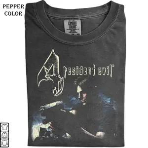 Resident Evil 4 Le0n K.e.nnedy Graphic Vintage Shirt, Unisex Cotton Graphic Top T-Shirt, Unisex Cotton Crewneck Top for Daily Wear