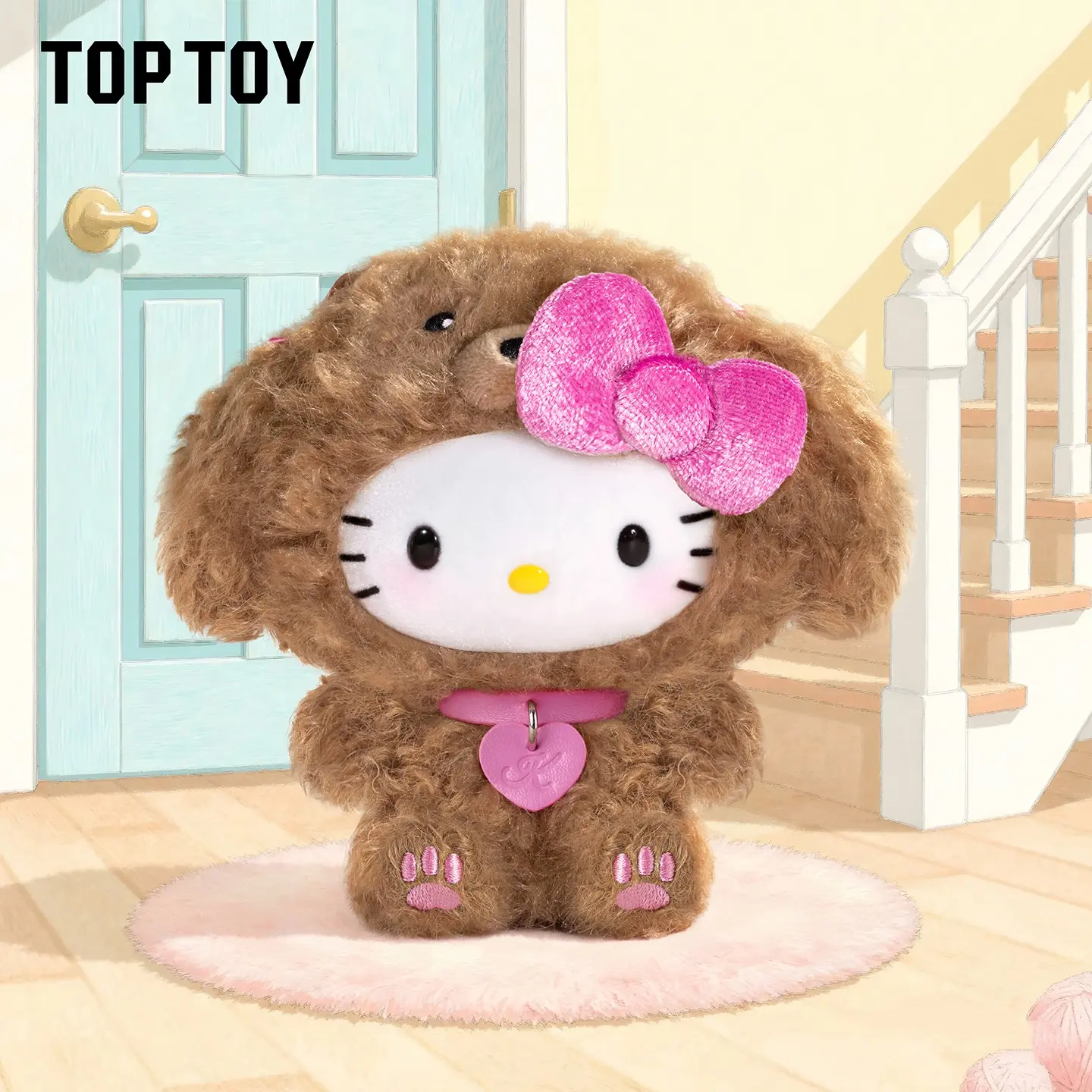 [back to school]TOPTOY Hello Kitty Puppy Party Plush Pendant Blind Box - Soft Fluffy Paw-Themed Stuffed Animal Doll Ornament, Ideal Children's Day Gift & Bag Accessory for Fans#backtoschool