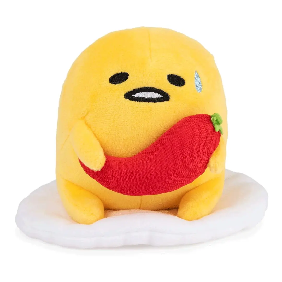 GUND Sanrio Spicy Gudetama 5-in Collectible Plush Toy, Kawaii Lazy Egg Design, Cuddly Soft Adorable Stuffed Animal, Collectibles Item, Cuddly Stuffed Animals, Kawaii Stuffed Animals