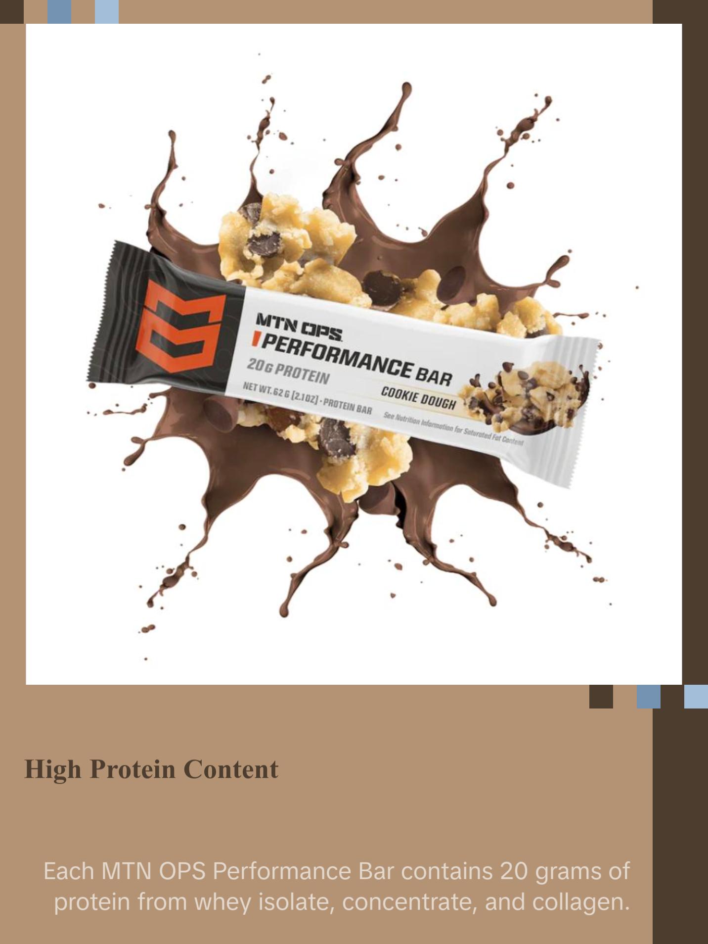 MTN OPS Performance Protein Bars - 20g Whey Protein, 20g Whey Protein Concentrate & Collagen, Low Sugar, Gluten-Free, Adventure-Ready Protein Snack