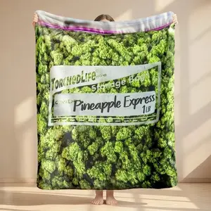 Dank Weed Printed Flannel Blanket   Soft Blankets, Perfect for Home Bedroom Bed Sofa Picnic Travel and Office Use Ideal for Holiday Gifts.