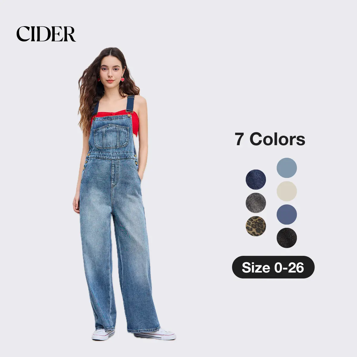 Cider Denim Pocket Wide Leg Jumpsuit