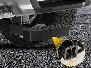 Nilight Hitch Step with 2" Hitch Receiver Rear Bumper Guard Protector 11.9 Inch with 5/8” Hitch Pin Clip Upgraded Textured Black Anti Slip Hitch Step Bar for Pickup Truck Car SUV Universal Automotive Accessories Vehicle Accessories