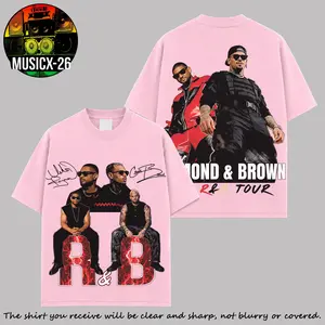 [X-26] The R&B Tour: Raymond and Brown Graphic Premium 100% Cotton T-Shirt For Breezy Fans, The R&B Concert Outfit, Gift For R&B Music Fans Graphic Tee, Breezy Tour Merch Shirt Rap Fan Graphic Tee