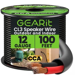 GEARit 12/2 Outdoor Speaker Wire 12 Gauge CCA - CL3 Rated for Direct Burial in Ground Accessories Aluminum