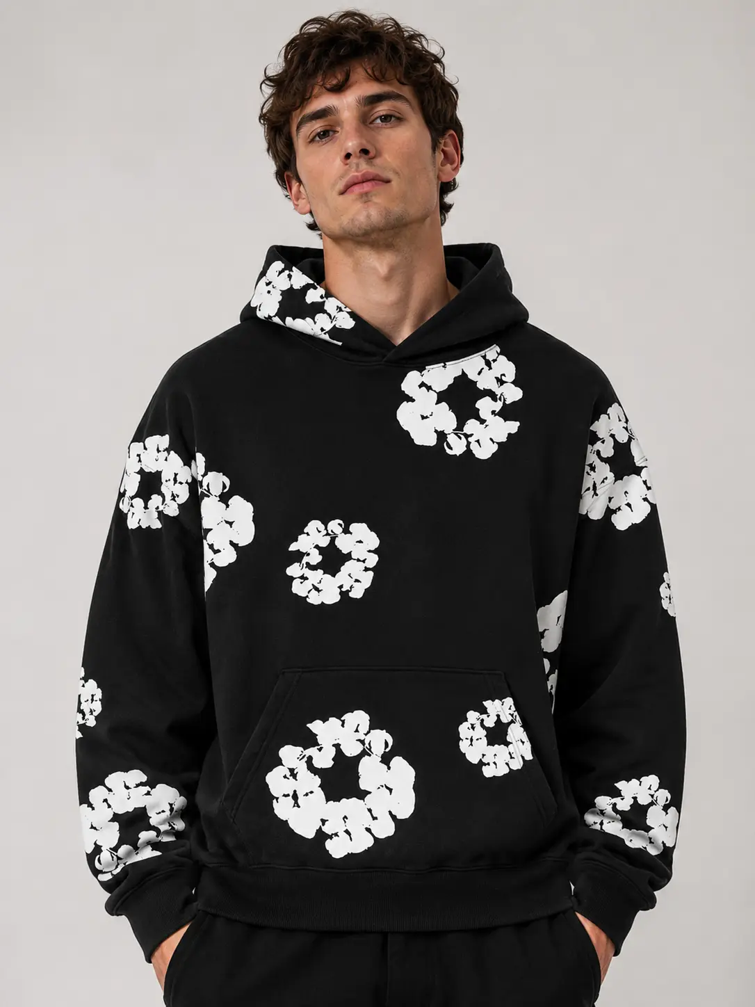Mens Fleece Lined Hoodie Pullover Hoodies Y2k Oversized Graphic Hoodies Aesthetic 90s Crewneck Sweatshirt Long Sleeve Pullover Tops