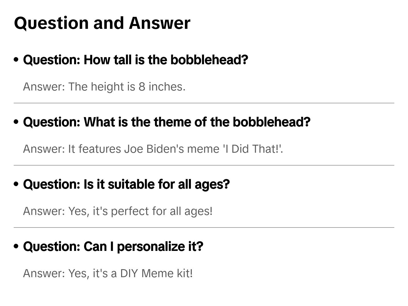 Joe Biden “I did that” Bobblehead