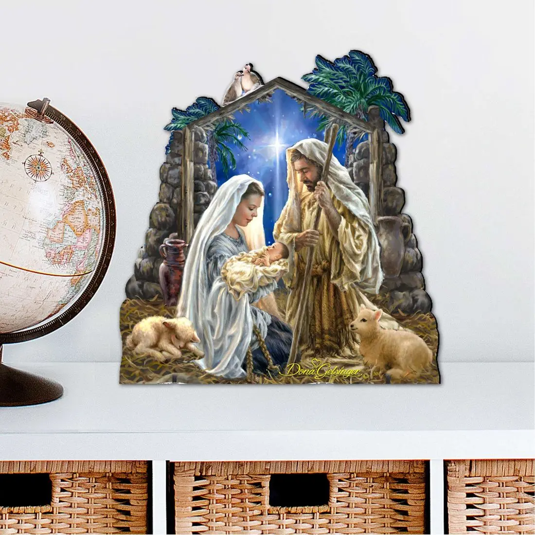 Designocracy 8461010M-1722 12 x 9 in. Glory to God Nativity Outdoor Decor Large Ornaments
