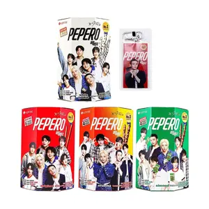 LOTTE Pepero Chocolate Cookie Sticks 576g - 4 Flavors Combo Pack with Stray Kids Keychain | Korean Snacks，Regular models and Stray Kids collaboration models will be shipped randomly【Packaging May Vary】