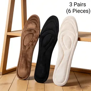 3 Pairs Fleece-Lined Insoles, Warm & Comfortable, Unisex, Ideal for Boots & Casual Shoes in Autumn & Winter 50101