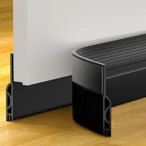 Door Draft Stopper, Door Sweep for Bottom of Door, Weather Stripping Door Seal Gap Filler Bottom Blocker Soundproofing Cold Air Insulation Save Energy Install Quickly Easily (Black, 39‘’)