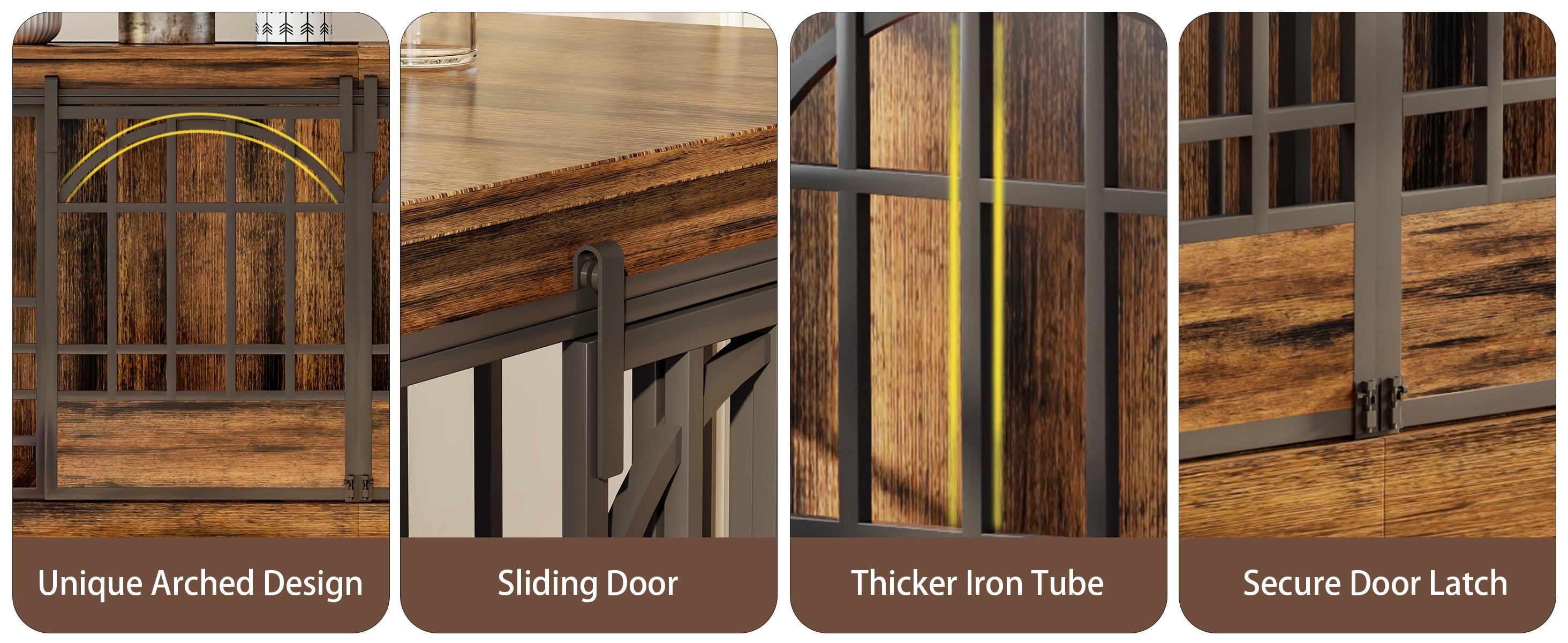 [LIVE] COZPAW Large Dog Crate Furniture | 48/52/71/78/86Inch  Wooden Kennel for Extra-Large Dogs | Heavy-Duty Indoor Wire Crate  dogcages dog kennel lockable wheel