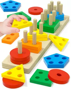 Mothers Day Gift Montessori Wooden Learning Puzzles – Educational Toys for Toddlers Ages 1–4
