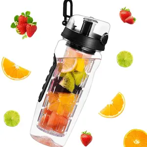 32oz Fruit Infuser Water Bottle | BPA-Free Plastic Sports Bottle with Infuser