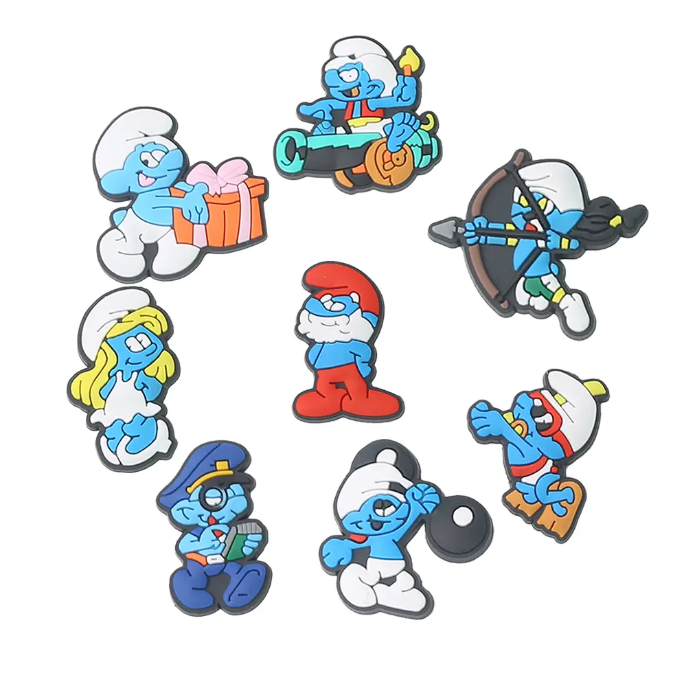 Cartoon Blue skinned dwarf Croc Shoe Charms for Kids Boys Girls Women Men PVC Wristband Sandals Clog Accessories Party Favor with Dragon and Character Designs Footwear
