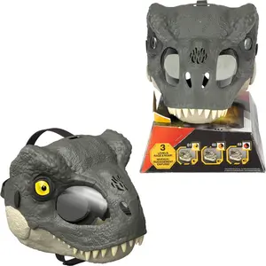 Jurassic World Rebirth T-Rex Rage N Roar Mask with LED Light Up Eyes Feature, 3 Level Effects