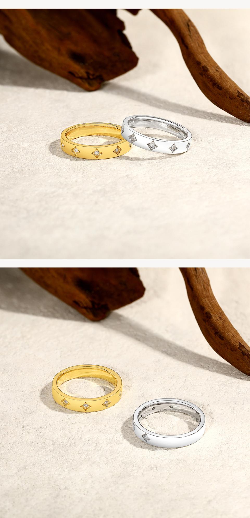 ATTAGEMS D VVS1 Color Round Cut 1.4MM Synthetic Moissanite Ring for Women Men Unisex 925 Sterling Silver Classic Solitaire Eternity Full Band for Engagement New Jewelry R295