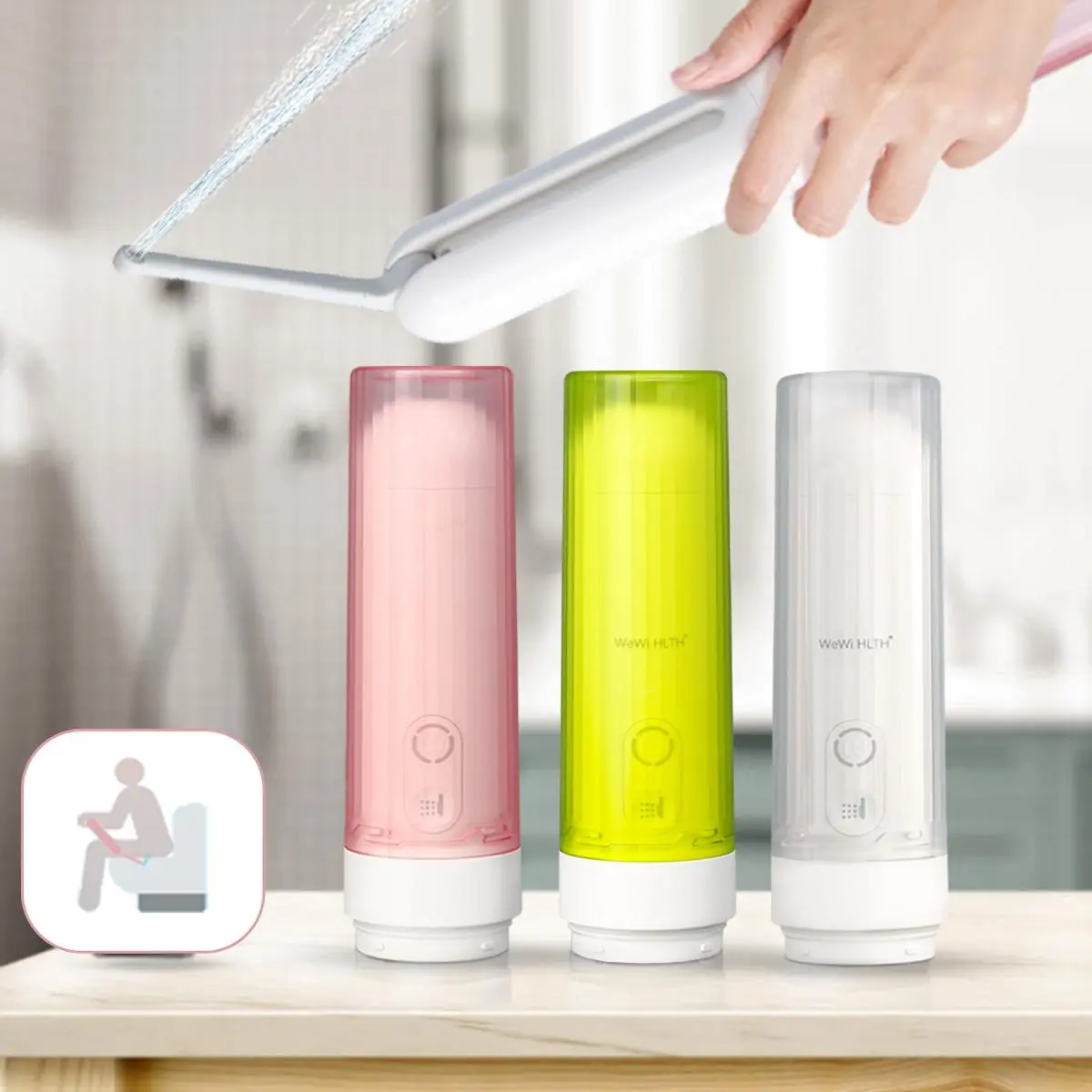 Portable Bidet, Handheld Bidet Sprayer, Modern Bidet Sprayer, Battery Powered Foldable Personal Travel Bidet with 2 Pressure Options, Electric Sprayer Toilet for Soothing Postpartum Care/Perineal & Hemmoroid Treatment