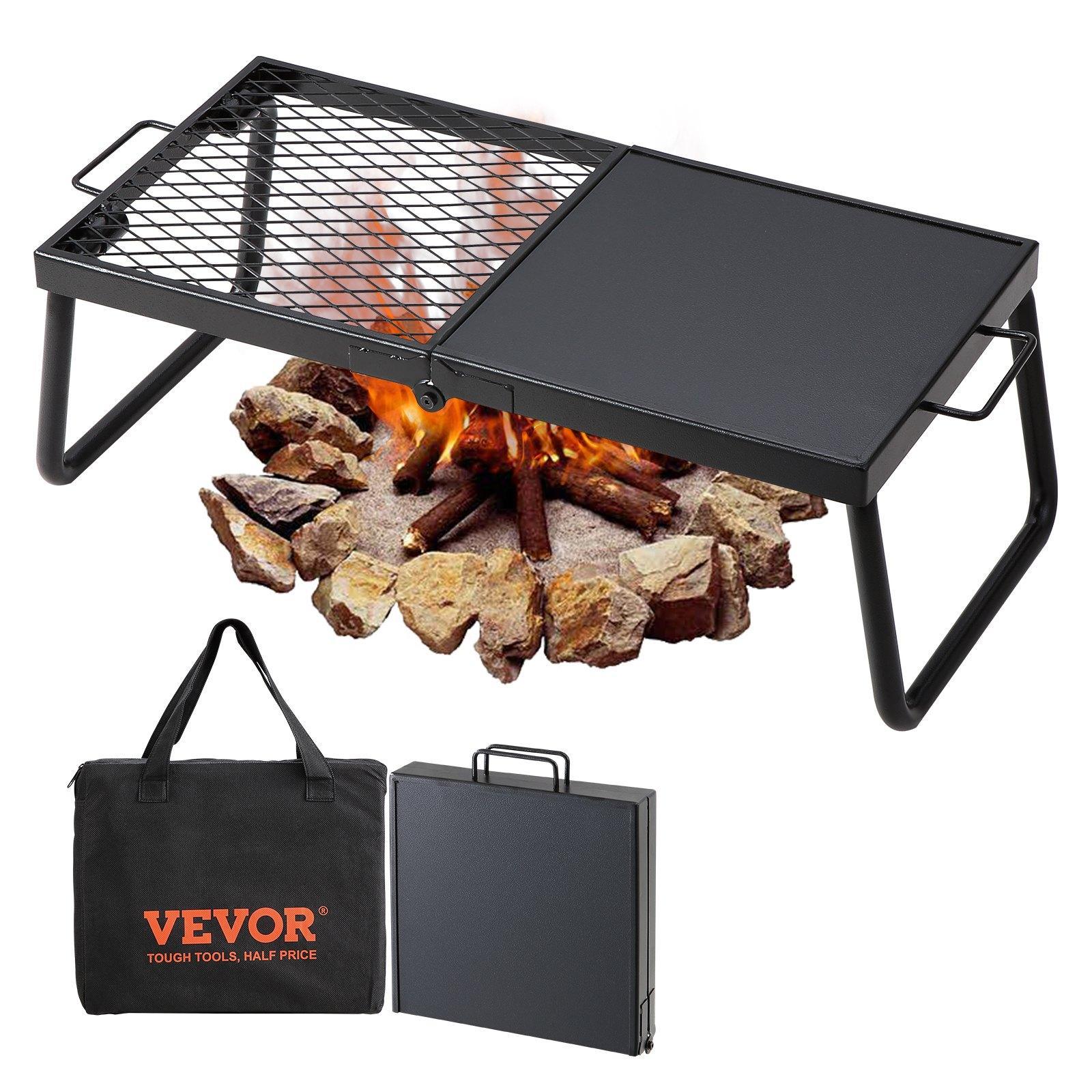 VEVOR Folding Campfire Grill, Heavy Duty Steel Mesh Grate, 22.4" Portable Camping Grates Over Fire Pit, Camp Fire Cooking Equipment with Legs Carrying Bag, Grilling Rack for Outdoor Open Flame Cooking VEVOR Folding Campfire Grill, Heavy Duty Steel Mesh Grate, 22.4" Portable Camping Grates Over Fire Pit, Camp Fire Cooking Equipment with Legs Carrying Bag, Grilling Rack for Outdoor Open Flame Cooking