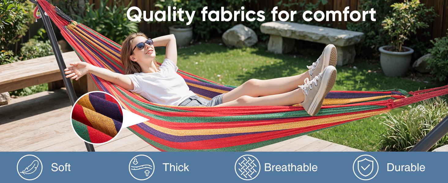Sweetcrispy Outdoor Swing Chair Hammock with Space-Saving Heavy-Duty Steel Frame, 450lbs Capacity, Easy Assembly, Portable, Indoor-Use Compatible, Included Carrying Bag, Outdoor Living Furniture