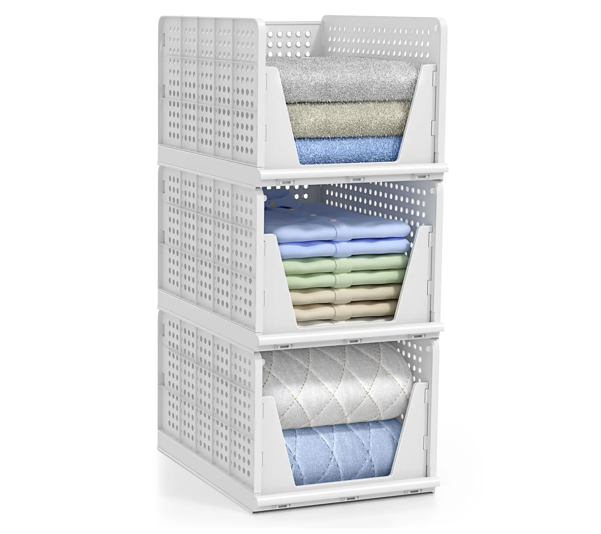 Sorbus Shelf Organizer - Closet Shelf Organizer3 Pack Large