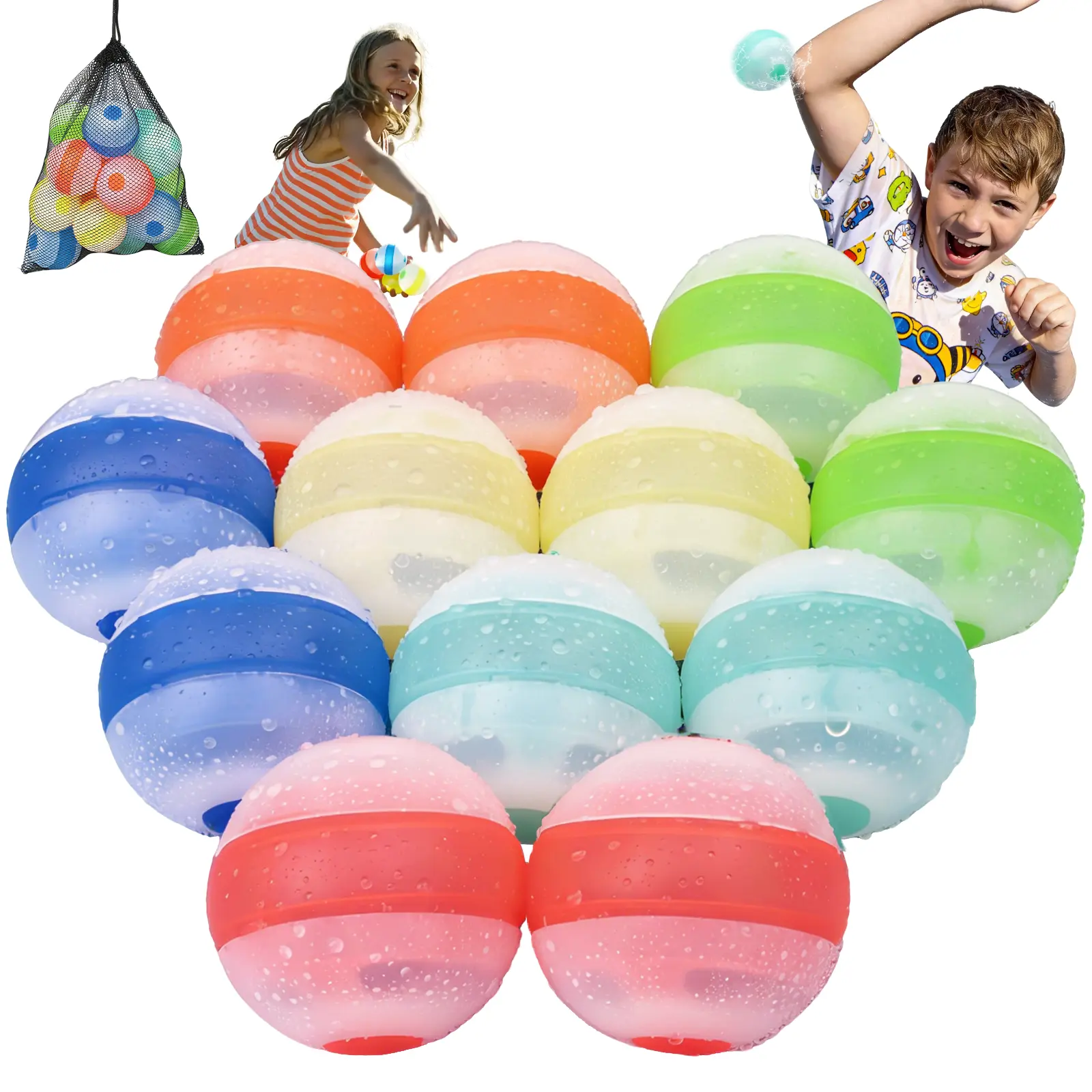 Reusable Water Bomb Balloons 6/12 Packs, Pool Beach Toys for Kids ages 3-12, Summer Toy Water Toy for and Girls, Outdoor Activities Water Games Toys Self Sealing Water Splash Ball for Fun
