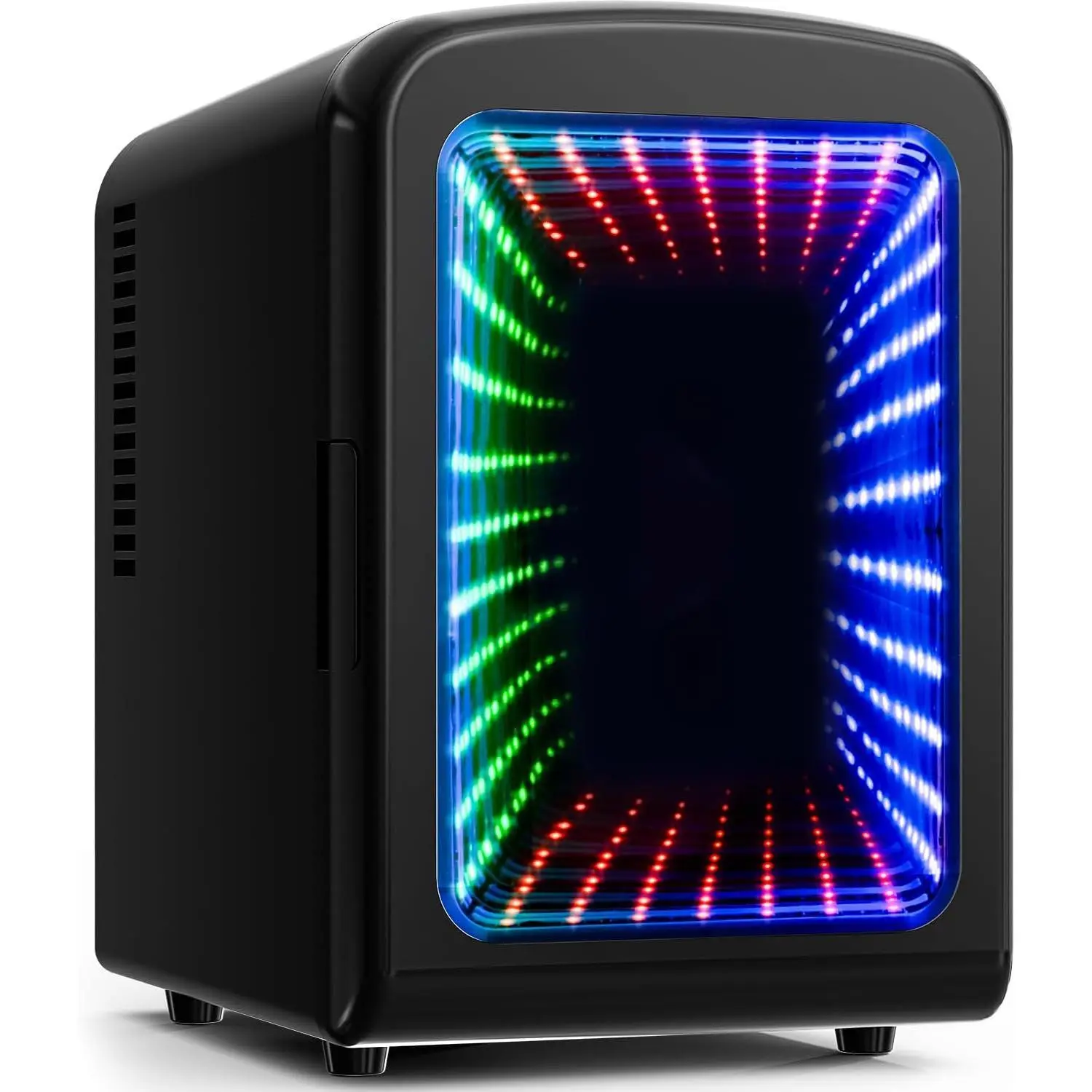 【Back To School】Mini Fridge - 4L/6-Can Portable Energy-Saving Ice-Cold Cooler Mini Fridge with Gaming Light, AC/DC Power, Compact for Skincare, Food, Black, Cooler Mini Fridges,back to school,back to school haul