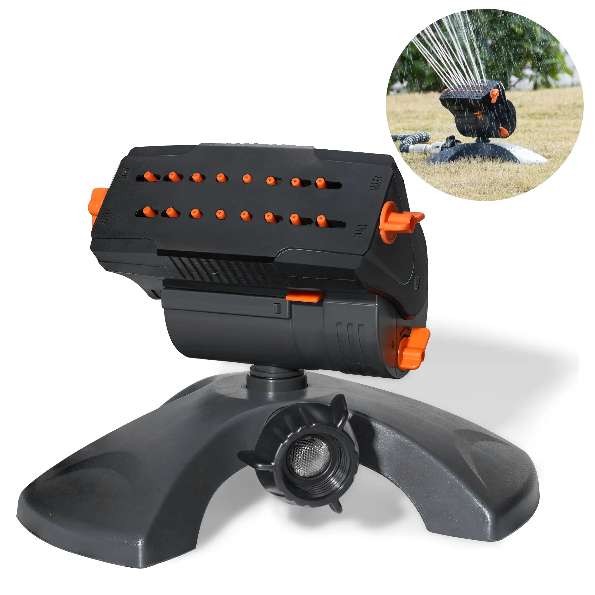 Diivoo Automatic Garden Water Sprinklers Lawn Irrigation System with Heavy Base, Adjustable Width, Rangeand Flow Rate Outdoor Spray FathersDayGift