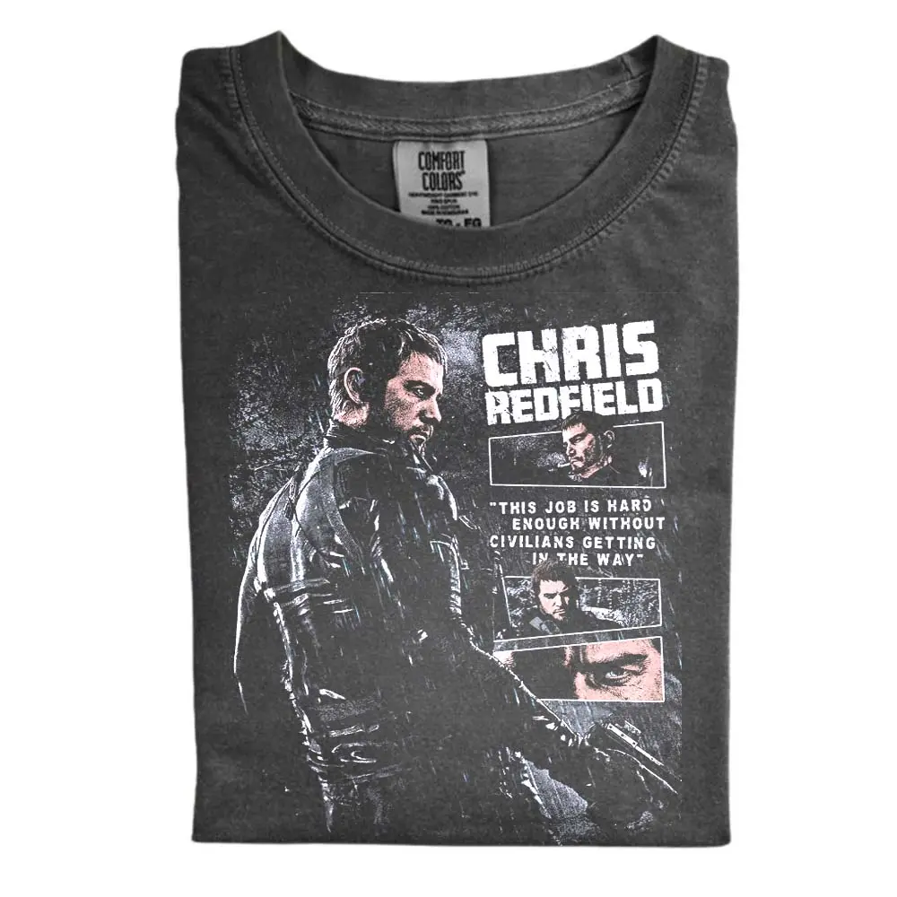 The Chris Redfield Resident Evil Comfort Color Shirt, Survival Horror Shirt, Retro Resident Evil Gaming Shirt, Gift for Men, Gift for Women, Crew Neck T-shirt, Trending T-shirt