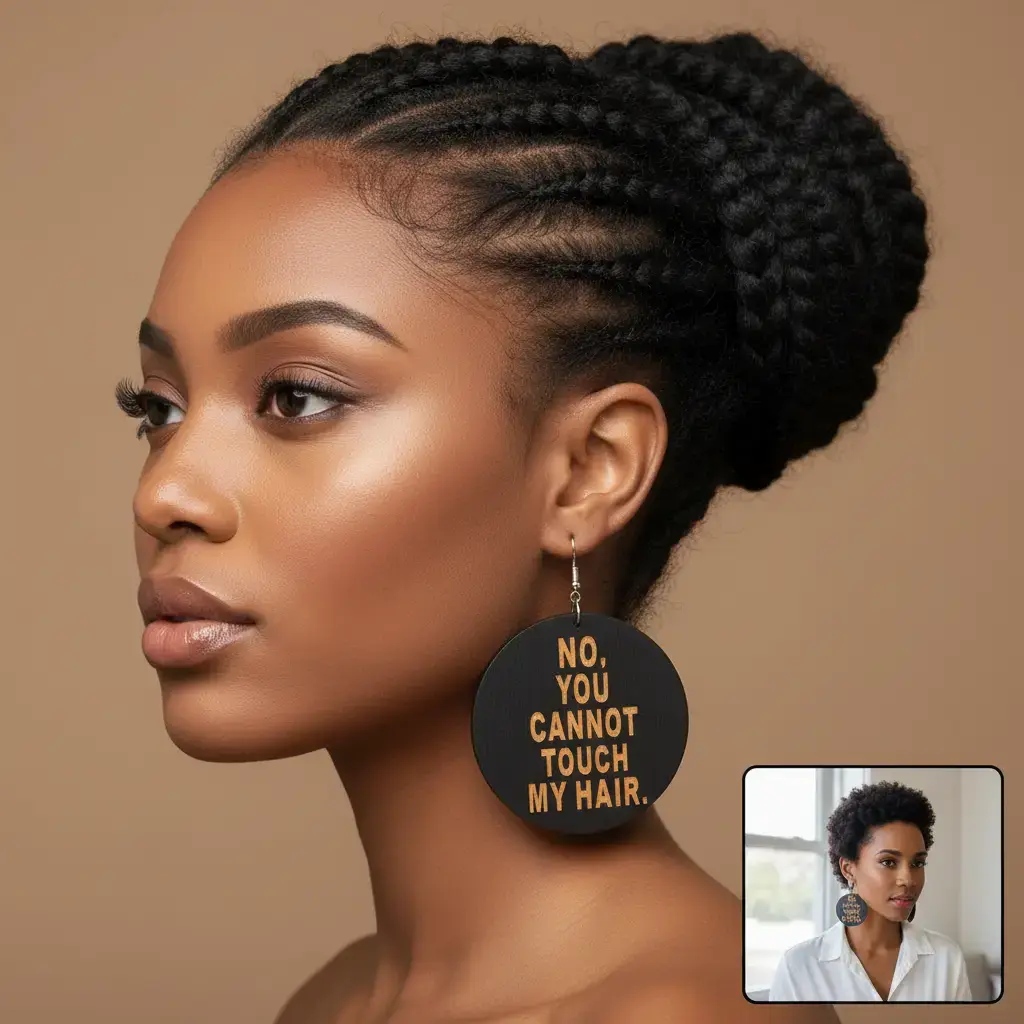 No Touch Zone Wooden Earrings