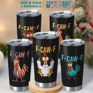 1pc 20oz - F-CAWF Chicken Coffee Tumbler For Adults Steel Reusable Tumbler Unique Humor Gift For Friends Coworkers Or Family Who Love Sarcasm