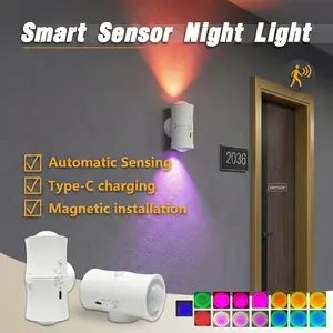 Viral RGB Motion Sensor Night Light | Wireless Magnetic Wall Sconce | Renter Friendly Room Decor， Perfect for Halloween Decor, Bedroom, Stairs, Hallway & Entryway