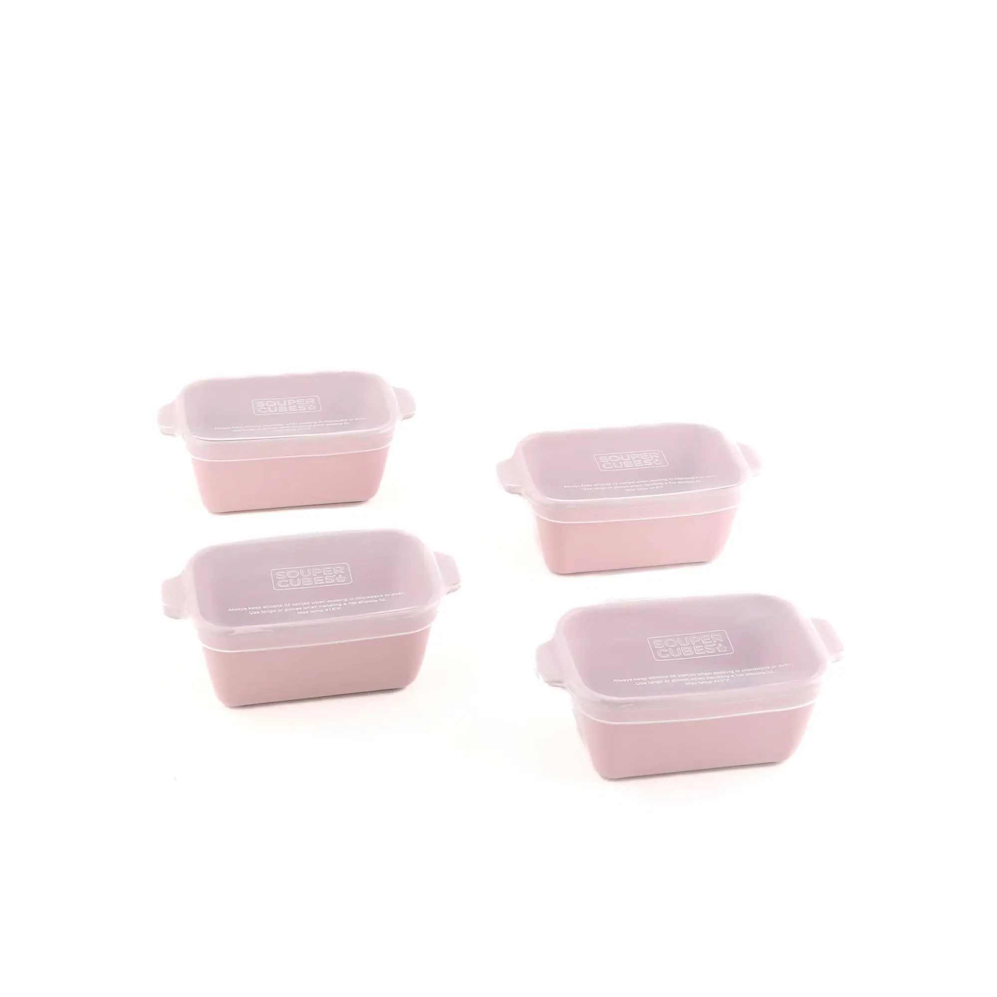 Souper Cubes Stoneware 2.0 - 5" x 3" - Set Of 4 | Ceramic Baking Dishes for Oven, Microwave, & Air Fryer,  Premium Mini Ceramic Baking Dishes with Silicone Covers for Individual Portions - Made in USA