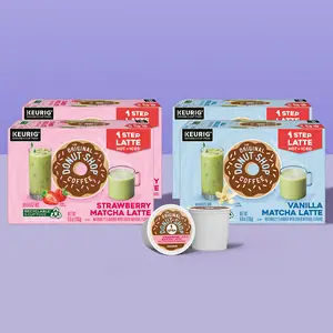 The Original Donut Shop Matcha Latte K-Cup Pods - Keurig Hot or Iced K-Cup Pods - At Home 1 Step Matcha Lattes - Strawberry and Vanilla Flavors - High Box Count