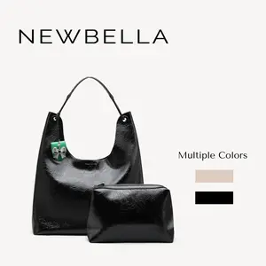 NEWBELLA Nora 2 PCS Set Hobo Bags,in PU Leather - Sleek Solid Color Top Handle Bag , School & Commute,FallFreshness Elegant Handbag
