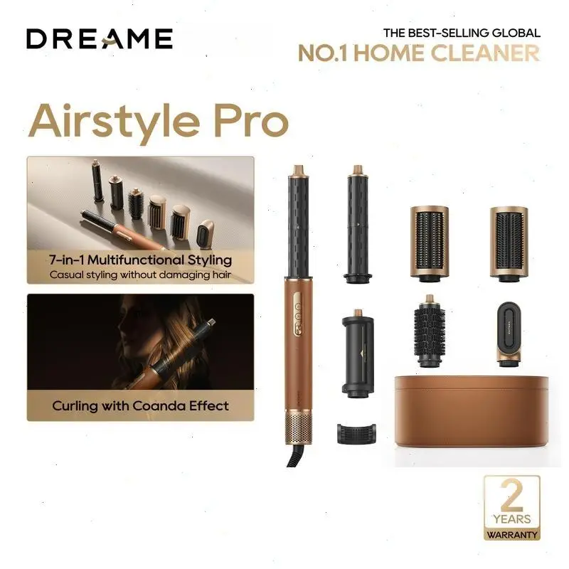 【New Arrivals】DREAME AirStyle Pro 7-in-1 Hair Styler with Fast Drying,AirStyle Suite 4-in-1, Rated Voltage 110v-120v, 2 Curling Barrels, Volumizing Effect, Smoothing Brush, Enhanced Styling hair styling tools hair Curly Iron，Rizador Secador de pelo