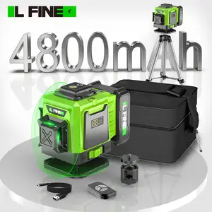 L LINE A 360° Laser Level with Tripod, Featuring a 3D Green Laser Level with 12 Lines, Designed for Construction And Renovation As a Self-Leveling Tool, Equipped with a Large 4800Mah Battery And a Digital Display