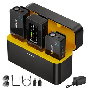 NEEWER CM26 Pro Wireless Lavalier Microphone System, 2.4GHz Clip On Lapel Mic with Charging Case for iPhone, Android, Camera, Vlog, Interview, Live Streaming & Video Recording