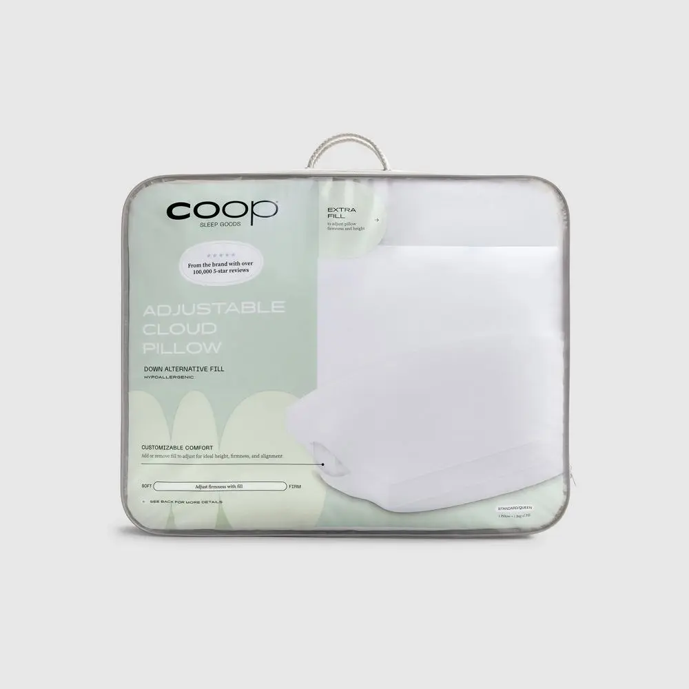 Coop Home Goods The Adjustable Cloud Bed Pillow - Medium Down Alternative Fill