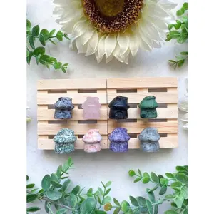 C30- Natural Crystal Carved Mushroom House