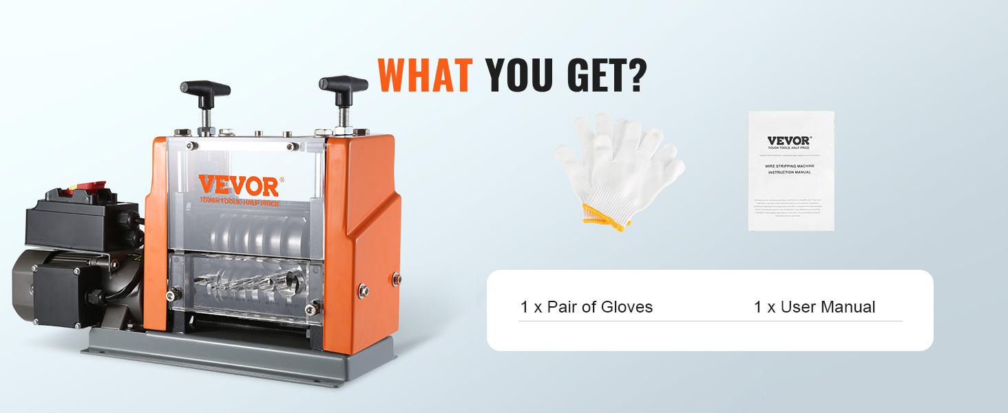 VEVOR Electric Cable Stripping Tool, 0.06''-0.98'' Motorized Wire Stripper, 60W, Features Clear Depth Gauge, Includes 6 Circular & 1 Flat Channels for Efficient Copper Wire Recycling VEVOR Super Brand Day VEVOR Electric Cable Stripping Tool, 0.06''-0.98'' Motorized Wire Stripper, 60W, Features Clear Depth Gauge, Includes 6 Circular & 1 Flat Channels for Efficient Copper Wire Recycling VEVOR Super Brand Day