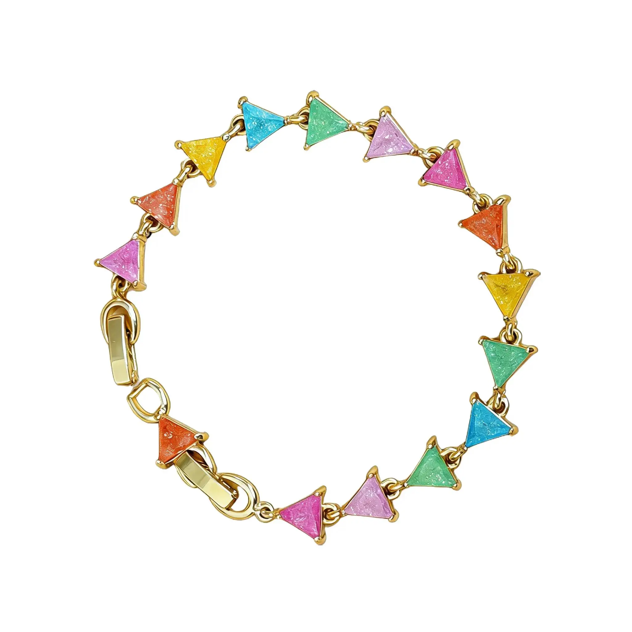 Loveden Macaron Candy Sweet Bracelet For Women Daily Poem Wear Hypoallgenic Charm Jewelry Yellow Giold Plated Mother‘s Day Gift