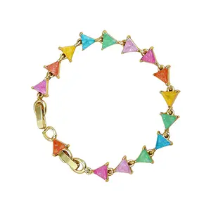 Loveden Macaron Candy Sweet Bracelet For Women Daily Poem Wear Hypoallgenic Charm Jewelry Yellow Giold Plated Mother‘s Day Gift