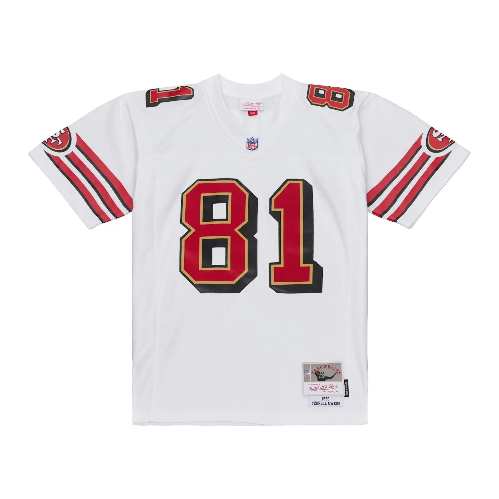 Mitchell & Ness San Francisco 49ers Terrell Owens 1996 White Classic Legacy Football Fanwear Jersey